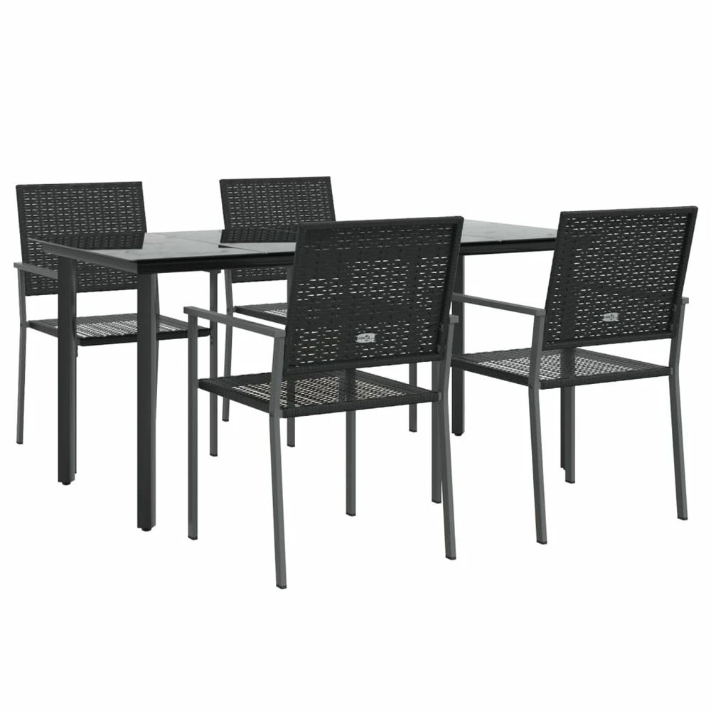 VIDAXL Ensemble à Manger De Jardin 5 Pcs Résine Tressée Acier 5 VIDAXL Ensemble à Manger De Jardin 5 Pcs Résine Tressée Acier – Image 3
