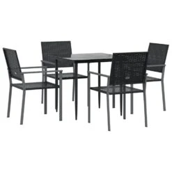 VIDAXL Ensemble à Manger De Jardin 5 Pcs Résine Tressée Acier -Promos Le Jardin Vivant Magasin 6499a0f40a3de0.30937427