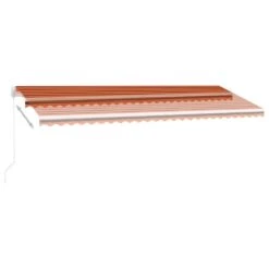 VIDAXL Auvent Manuel Rétractable Sur Pied 500x300 Cm Orange Et Marron -Promos Le Jardin Vivant Magasin 65b3fc608d3ea3cd