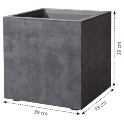 Pot Carré Millenium En Plastique Anthracite L.39 X L.39 X H.39cm -Promos Le Jardin Vivant Magasin 694232 009