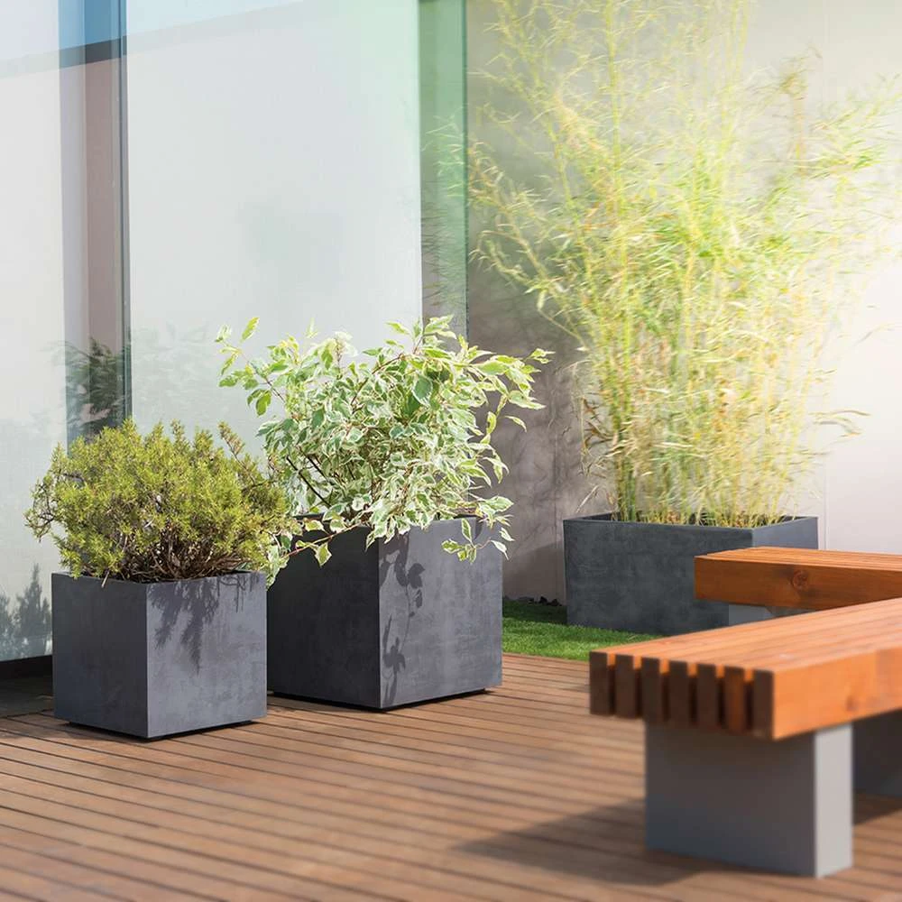 Pot Rectangle Millenium En Plastique Anthracite L.79 X P.39,5 X H.39cm 8 Pot Rectangle Millenium En Plastique Anthracite L.79 X P.39,5 X H.39cm – Image 6