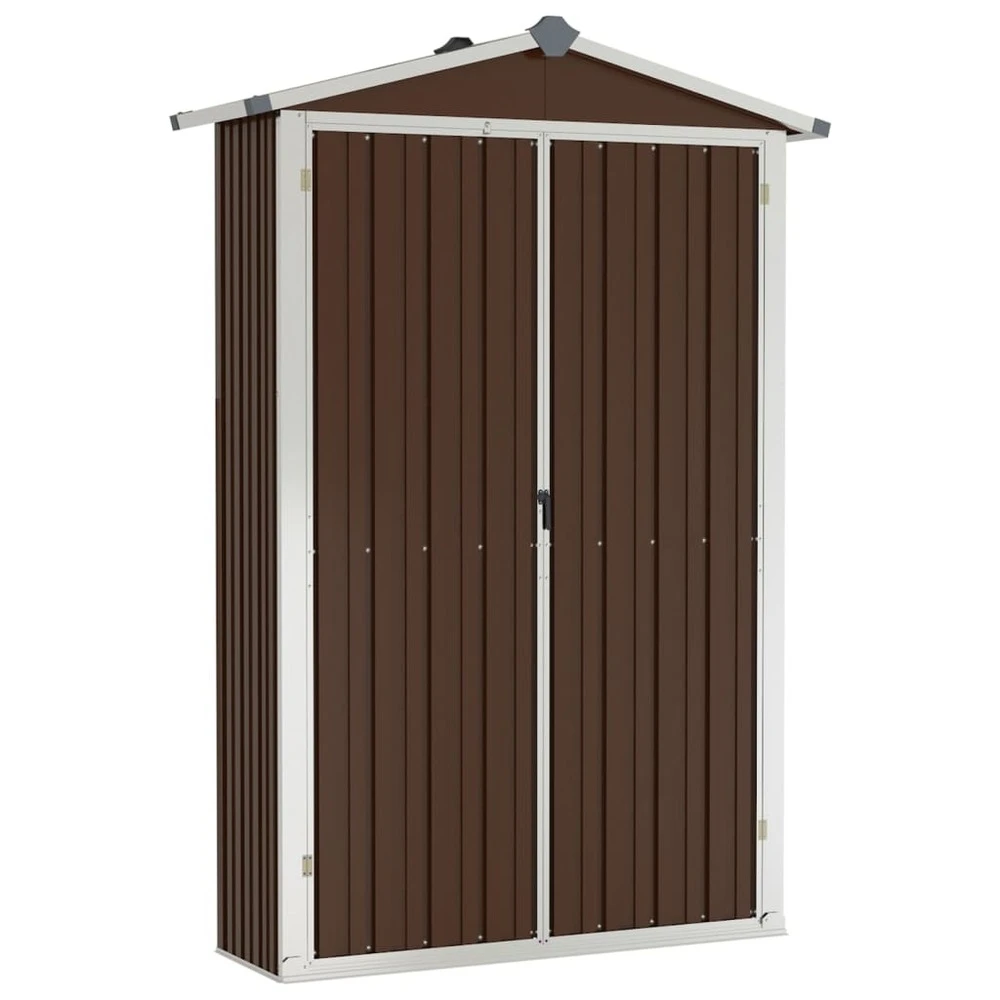 VIDAXL Abri De Jardin Marron 107,5x46x183 Cm Acier Galvanisé 3 VIDAXL Abri De Jardin Marron 107,5x46x183 Cm Acier Galvanisé