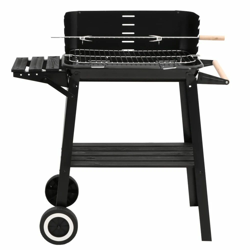 VIDAXL Barbecue Au Charbon De Bois Avec Roues Noir Acier 5 VIDAXL Barbecue Au Charbon De Bois Avec Roues Noir Acier – Image 3