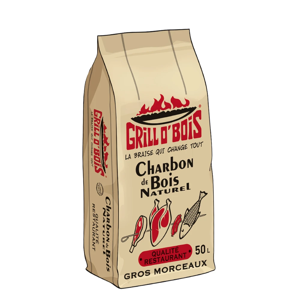 Charbon De Bois Grill O’Bois Qualité Restaurant - Sac De 50 Litres 3 Charbon De Bois Grill O’Bois Qualité Restaurant - Sac De 50 Litres