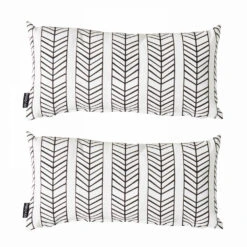 Lot De 2 Petits Coussins Polyester Blanc 40 X 20 X 8 Cm