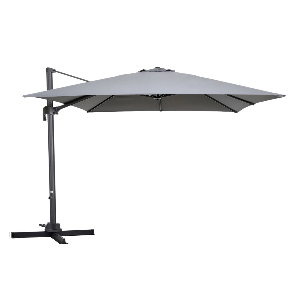 Parasol Déporté Carré 3 X 3m En Aluminium Gris 4 Parasol Déporté Carré 3 X 3m En Aluminium Gris – Image 2