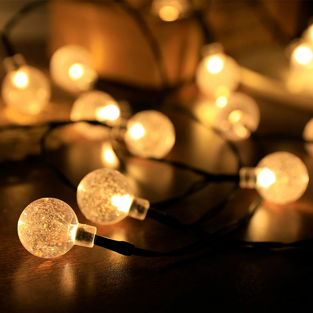 Guirlande 60 Boules Transparentes Led Jaunes 11m 7 Guirlande 60 Boules Transparentes Led Jaunes 11m – Image 5