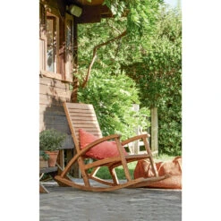 Fauteuil D'extérieur à Bascule MAYA En Bois D'acacia - 115x66x97 Cm -Promos Le Jardin Vivant Magasin 786948 1692526