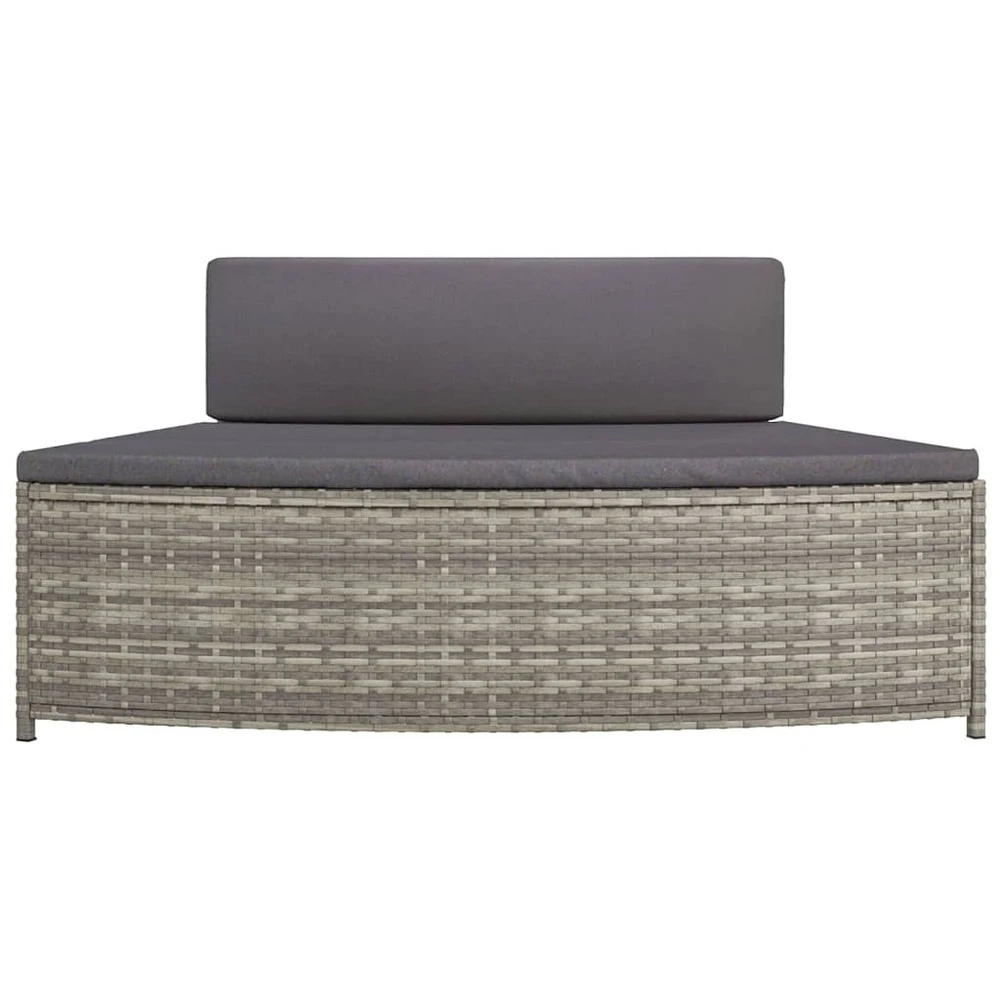 VIDAXL Bancs De Spa Avec Coussins 2 Pcs Gris Résine Tressée 6 VIDAXL Bancs De Spa Avec Coussins 2 Pcs Gris Résine Tressée – Image 4
