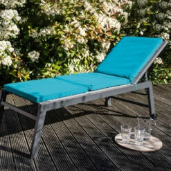 Lot De 2 Coussins Bain De Soleil Polyester Bleu 186x53x5 Cm -Promos Le Jardin Vivant Magasin 7b80593979971f92