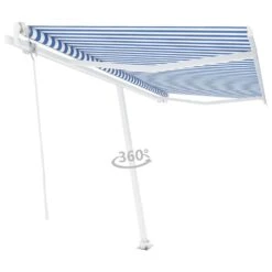 VIDAXL Auvent Automatique Sur Pied 400x300 Cm Bleu Et Blanc -Promos Le Jardin Vivant Magasin 7e4cd87d2b7dd015