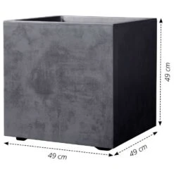 Pot Cube Millenium Plastique Réserve D'eau & Roulettes Anthracite 49cm -Promos Le Jardin Vivant Magasin 814656 006