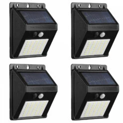 Lot De 4 Appliques Solaire Led Mural