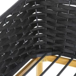 Salon De Jardin MAYA En Bois Noir - 1 Canapé, 1 Table, 2 Fauteuils -Promos Le Jardin Vivant Magasin 874236 002