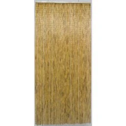 Rideau De Porte Avec Bâtonnets En Bois Vernis - 90x200 Cm -Promos Le Jardin Vivant Magasin 883912 004