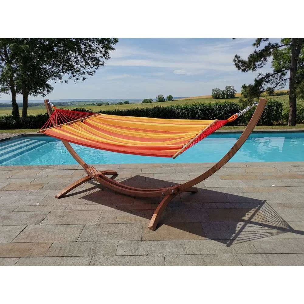 Hamac Brésilien 'Eskapade Sunny' Avec Support En Bois FSC 6 Hamac Brésilien 'Eskapade Sunny' Avec Support En Bois FSC – Image 4