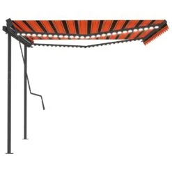 VIDAXL Auvent Manuel Rétractable Avec Led 4,5x3,5 M Orange Et Marron 12 VIDAXL Auvent Manuel Rétractable Avec Led 4,5x3,5 M Orange Et Marron -Promos Le Jardin Vivant Magasin 8af1f3d531c1e061