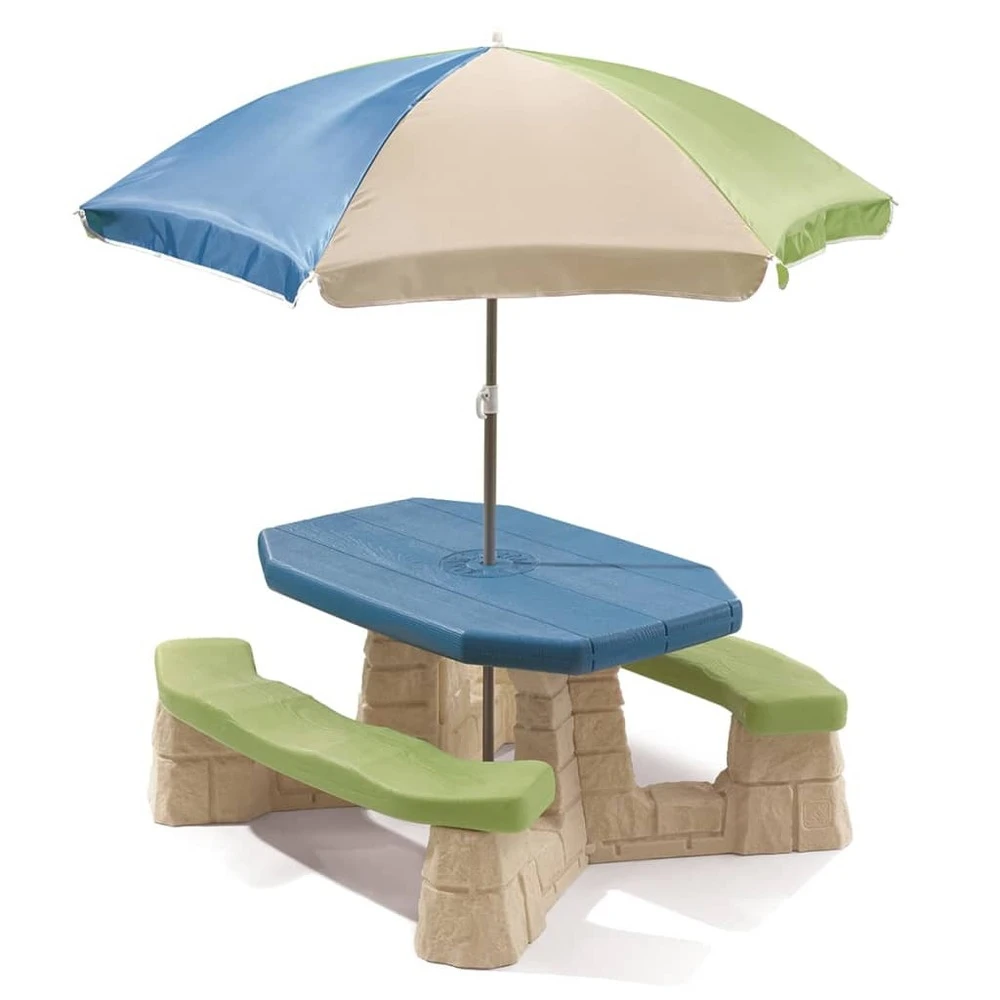 Step2 Table De Pique-nique Avec Parasol Aqua 3 Step2 Table De Pique-nique Avec Parasol Aqua