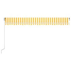 VIDAXL Auvent Manuel Rétractable 500x300 Cm Jaune Et Blanc -Promos Le Jardin Vivant Magasin 924f9ec7b4d83865