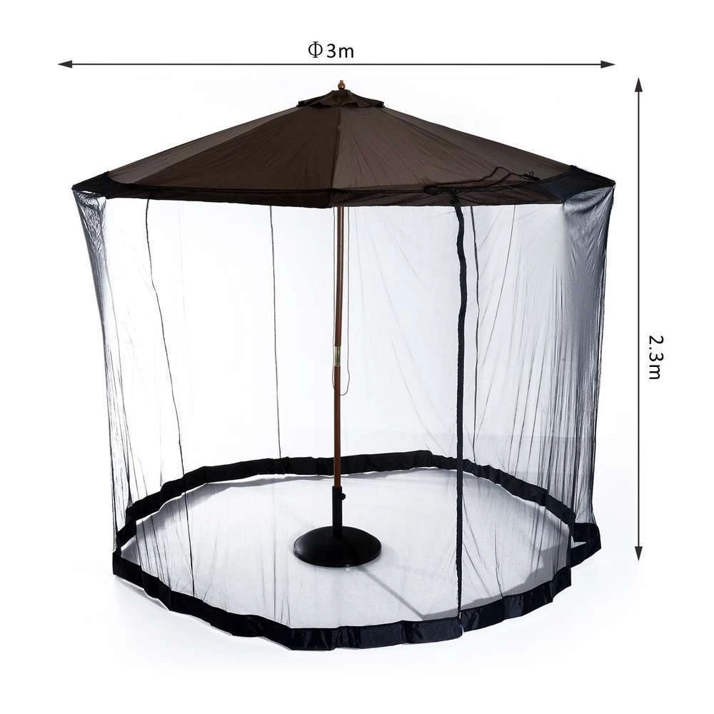 OUTSUNNY Moustiquaire Cylindrique Pour Parasol - Diam. 3m 4 OUTSUNNY Moustiquaire Cylindrique Pour Parasol - Diam. 3m – Image 2