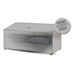 Housse Pour Canapé 2 Places En Polyester Anthracite - 145x85x70 Cm -Promos Le Jardin Vivant Magasin 953133 003