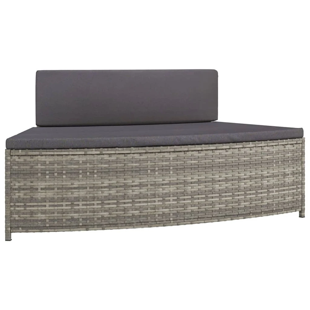 VIDAXL Bancs De Spa Avec Coussins 2 Pcs Gris Résine Tressée 5 VIDAXL Bancs De Spa Avec Coussins 2 Pcs Gris Résine Tressée – Image 3