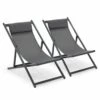 Lot De 2 Transats En Aluminium Anthracite -Promos Le Jardin Vivant Magasin 9b237c69ff990db4
