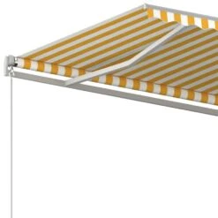VIDAXL Auvent Manuel Rétractable 500x300 Cm Jaune Et Blanc -Promos Le Jardin Vivant Magasin 9e44b3c8e1b9fa16