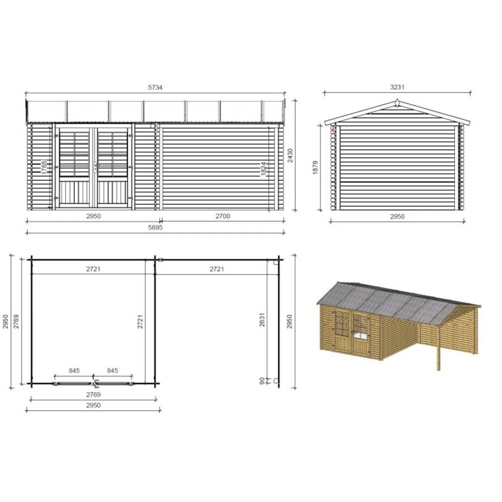 Abri De Jardin En Bois | 18,52m2 | Double With Windows Filled With Plexiglassx5,73m | Ep. 24 | Couleur Brown | Dom583 | Altanka 4 Abri De Jardin En Bois | 18,52m2 | Double With Windows Filled With Plexiglassx5,73m | Ep. 24 | Couleur Brown | Dom583 | Altanka – Image 2