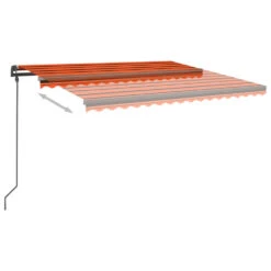 VIDAXL Auvent Manuel Rétractable Avec Led 4,5x3,5 M Orange Et Marron 13 VIDAXL Auvent Manuel Rétractable Avec Led 4,5x3,5 M Orange Et Marron -Promos Le Jardin Vivant Magasin abc47cb2464558d1