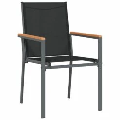 VIDAXL Chaises De Jardin Lot De 4 Noir 55x61,5x90cm Textilène Et Acier -Promos Le Jardin Vivant Magasin af20e8e49025bcbd