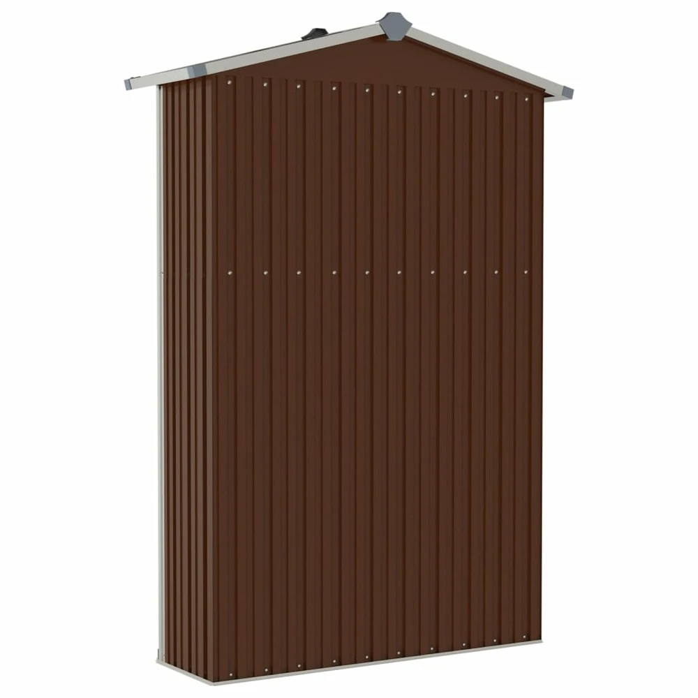 VIDAXL Abri De Jardin Marron 107,5x46x183 Cm Acier Galvanisé 8 VIDAXL Abri De Jardin Marron 107,5x46x183 Cm Acier Galvanisé – Image 6