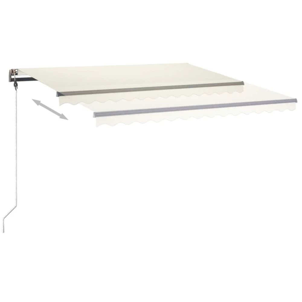 VIDAXL Auvent Manuel Rétractable Avec Led 400x350 Cm Crème 7 VIDAXL Auvent Manuel Rétractable Avec Led 400x350 Cm Crème – Image 5
