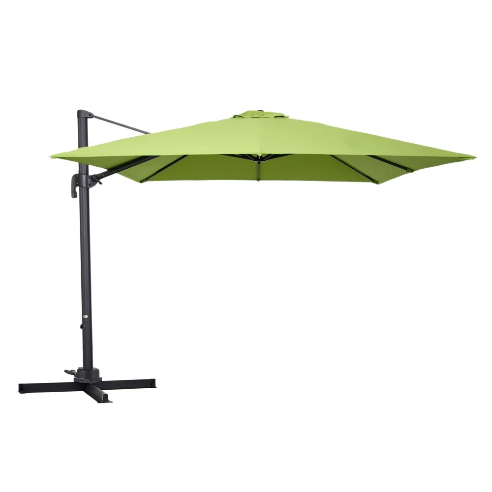 Parasol Déporté Carré 3 X 3m En Aluminium Vert 4 Parasol Déporté Carré 3 X 3m En Aluminium Vert – Image 2