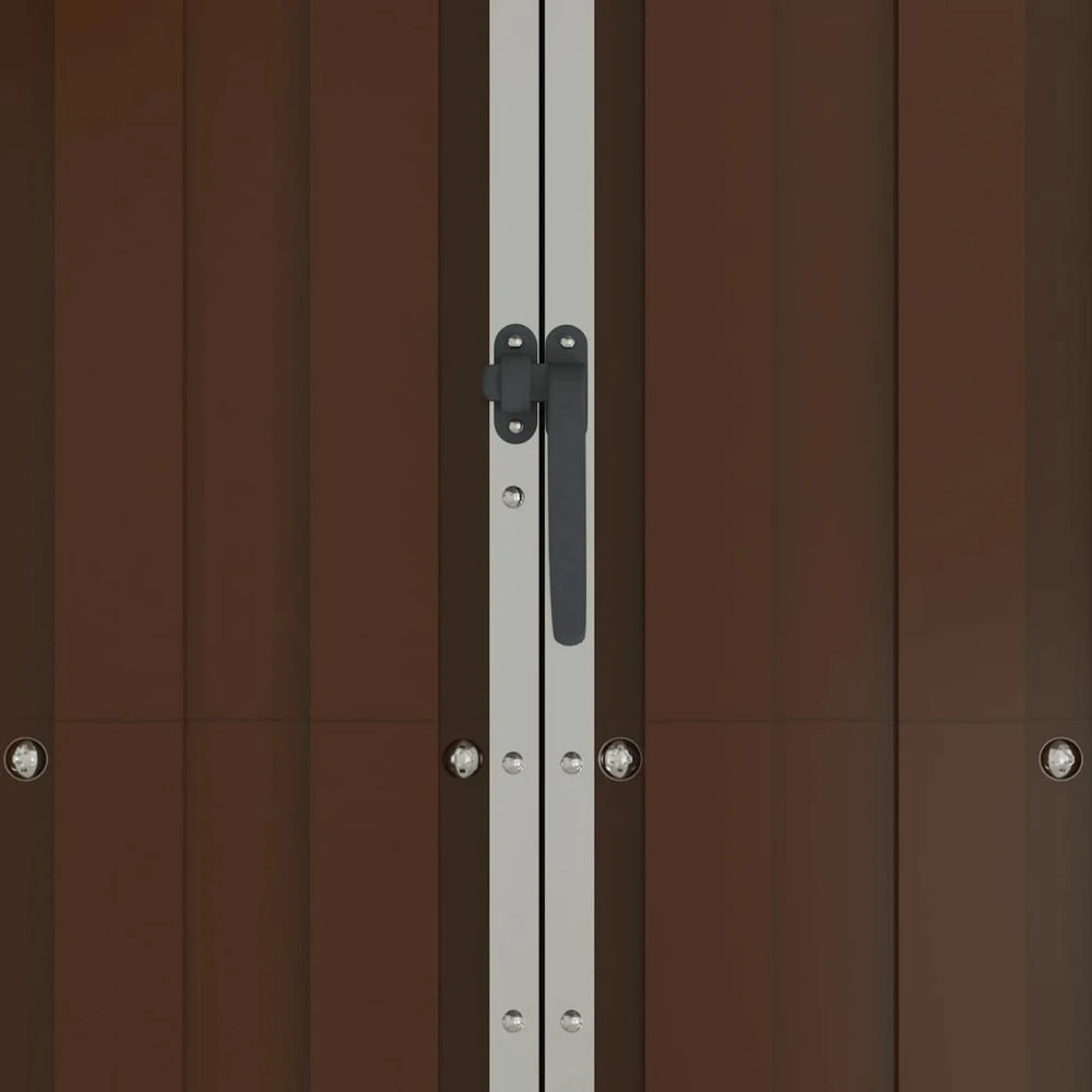 VIDAXL Abri De Jardin Marron 107,5x46x183 Cm Acier Galvanisé 9 VIDAXL Abri De Jardin Marron 107,5x46x183 Cm Acier Galvanisé – Image 7