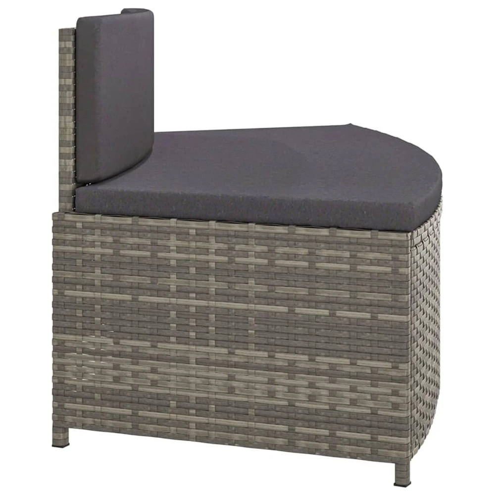 VIDAXL Bancs De Spa Avec Coussins 2 Pcs Gris Résine Tressée 7 VIDAXL Bancs De Spa Avec Coussins 2 Pcs Gris Résine Tressée – Image 5