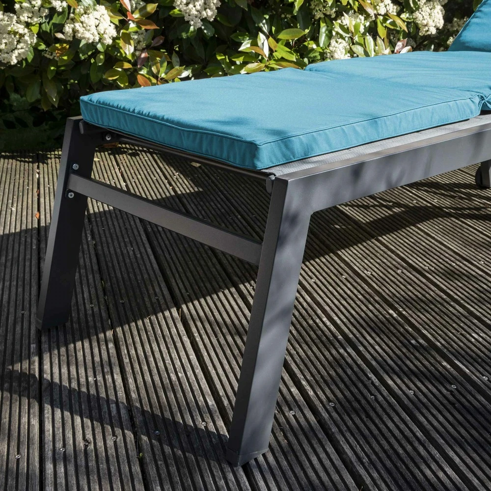 Coussin De Bain De Soleil En Polyester Bleu 8 Coussin De Bain De Soleil En Polyester Bleu – Image 6