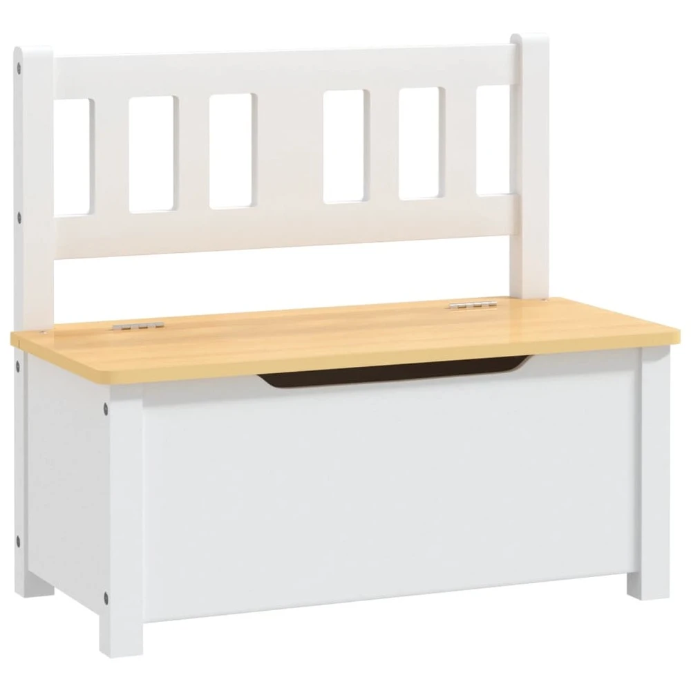 VIDAXL Banc De Rangement Pour Enfants Blanc Et Beige 60x30x55 Cm Mdf 3 VIDAXL Banc De Rangement Pour Enfants Blanc Et Beige 60x30x55 Cm Mdf