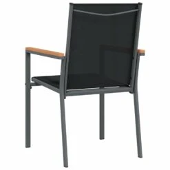 VIDAXL Chaises De Jardin Lot De 4 Noir 55x61,5x90cm Textilène Et Acier -Promos Le Jardin Vivant Magasin dab1e50a63cb28eb