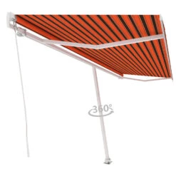 VIDAXL Auvent Manuel Rétractable Sur Pied 500x300 Cm Orange Et Marron -Promos Le Jardin Vivant Magasin e27191f928416909