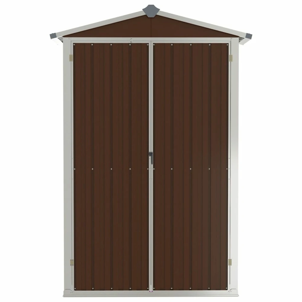 VIDAXL Abri De Jardin Marron 107,5x46x183 Cm Acier Galvanisé 6 VIDAXL Abri De Jardin Marron 107,5x46x183 Cm Acier Galvanisé – Image 4