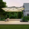 Parasol Déporté Led 3x4m Rectangle En Aluminium - Rotatif 360° - Taupe- Rome -Promos Le Jardin Vivant Magasin e6c19a57584ff7fe