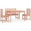 VIDAXL Ensemble à Dîner De Jardin 4 Pcs Bois Massif Douglas -Promos Le Jardin Vivant Magasin ef4d846bc3aac18e