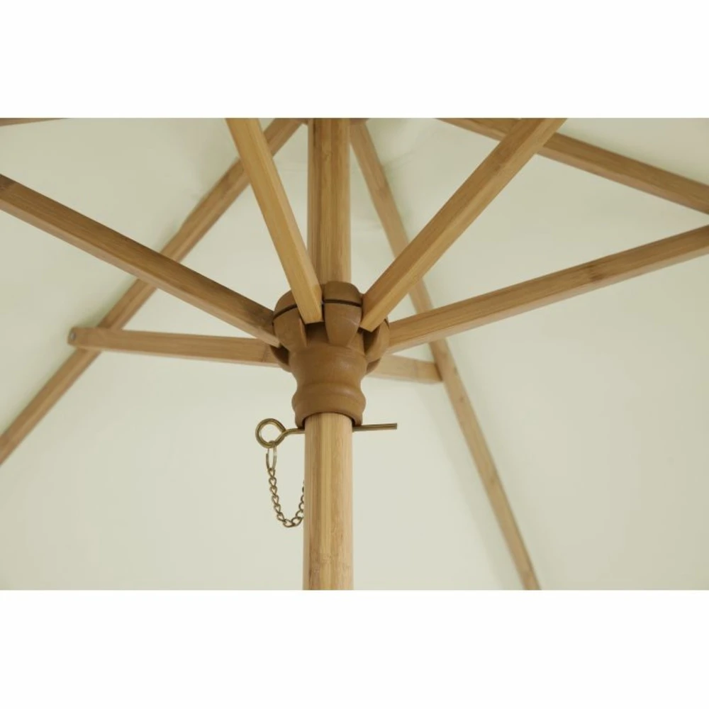 Parasol Droit Reva En Bambou Contreplaqué Et Tissu Beige Clair 6 Parasol Droit Reva En Bambou Contreplaqué Et Tissu Beige Clair – Image 4