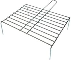EDM Grille Avec Pieds Pour Barbecue - Zinc - 50x38 Cm